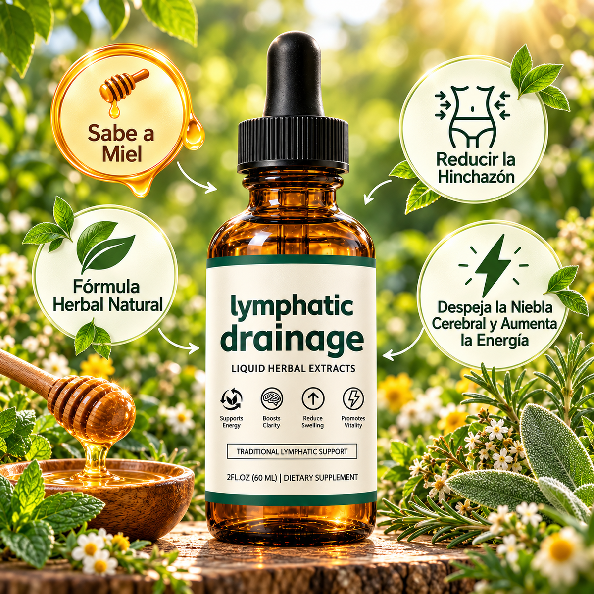 LYMFINA  Drenaje Linfático Natural – 5 Extractos Botánicos para tu Bienestar